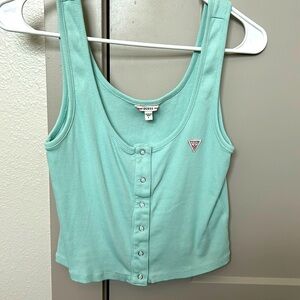 Guess crop snap button up top-Mint